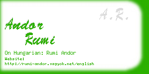 andor rumi business card